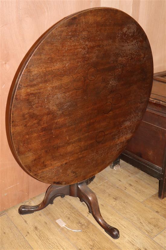 A George III mahogany tripod tea table W.93cm